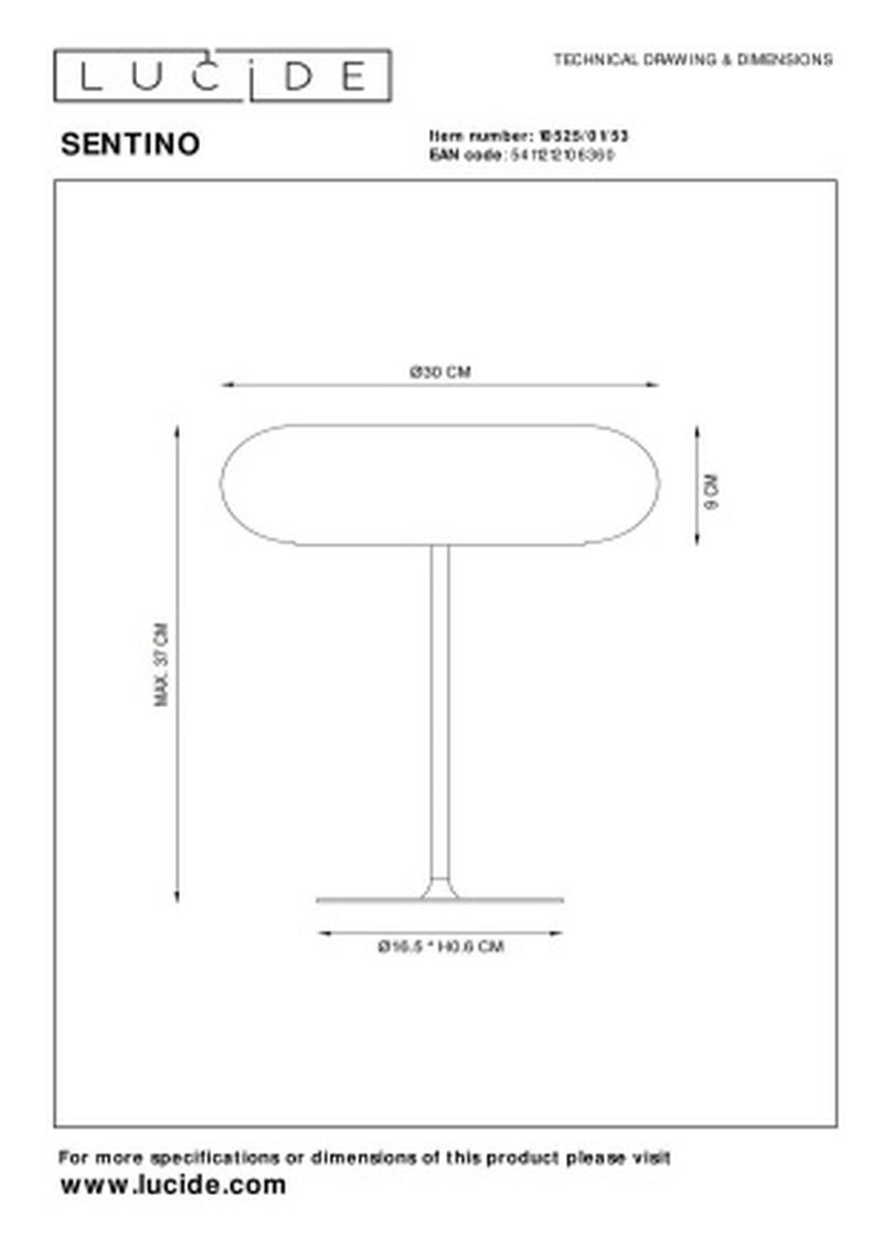Lucide SENTINO - Stolná lampa - Ø 30 cm - 3xG9 - Oranžová